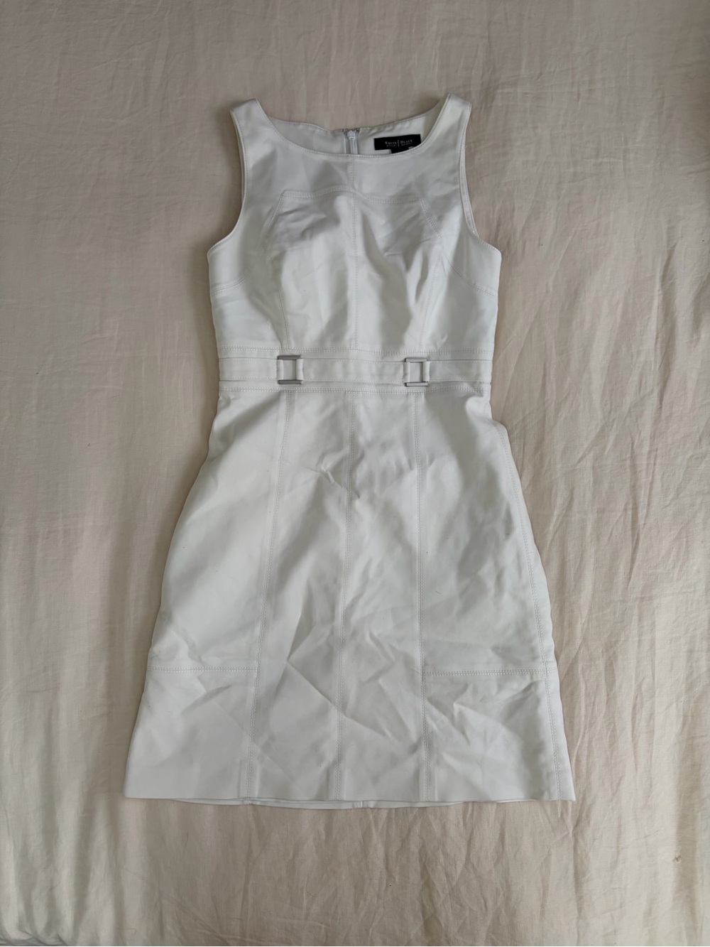 White House Black Market White Sleeveless Midi Sheath Dress